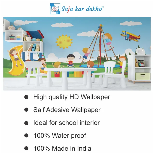 Saja kar dekho Wall Handing Wallpaper For Pre School | Picture High Quality Weather Resistant HD Wall Paper | 5 x 10 ft | - 5 x 10 ft
