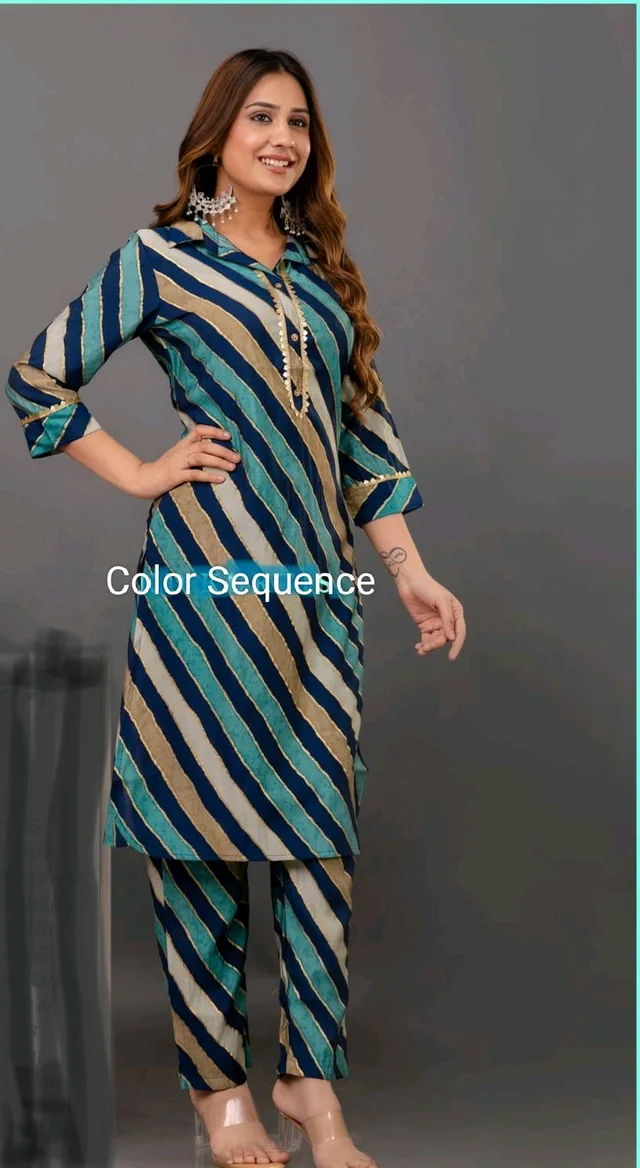 Turquoise Blue Lehriya With Sequence - Eastern Blue, M