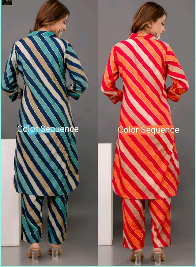 Turquoise Blue Lehriya With Sequence - Eastern Blue, M