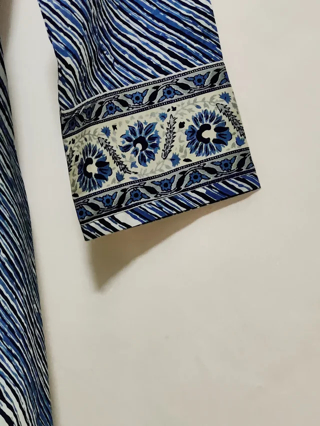 Pink Or Blue Lehariya Print Kurta - 2XL, Pink