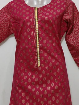 Rani Gold Print Kurta - M