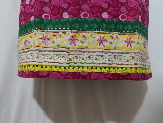 Rani Green Around Sleeves & Yoke Kurta - S