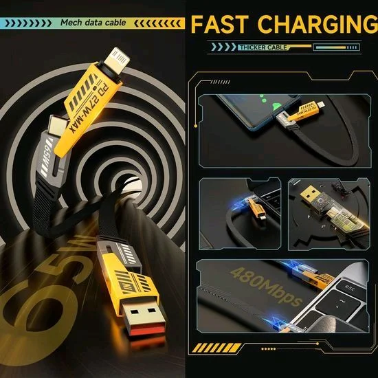 Rena 4-in-1 multi-functional fast charging cable