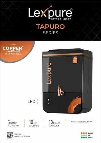 LEXPURE Imported Tapuro Series Water Furifire Copper Ro with Magnesium - Black