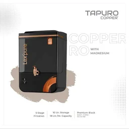 LEXPURE Imported Tapuro Series Water Furifire Copper Ro with Magnesium - Black