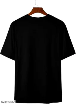 Mozzby Lifestyle Premium Cotton Half Sleeve Printed T-shirt for Men - Black, M