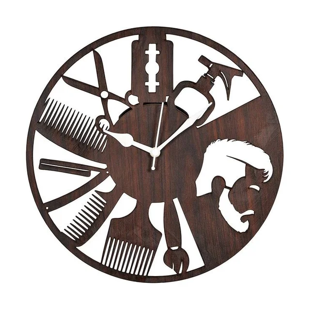 Wooden Analog Wall Clock for Home Living Room Bed Room Office Kids Room, Antique Ticking Movement Wall Clock for Home Decore - Brown