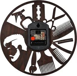 Wooden Analog Wall Clock for Home Living Room Bed Room Office Kids Room, Antique Ticking Movement Wall Clock for Home Decore - Brown