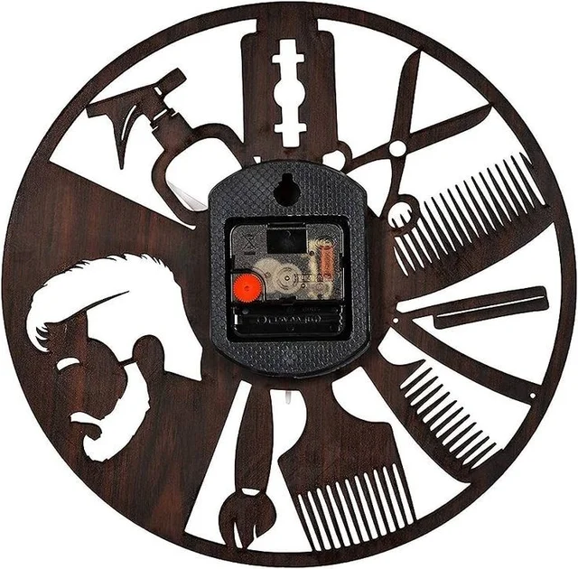 Wooden Analog Wall Clock for Home Living Room Bed Room Office Kids Room, Antique Ticking Movement Wall Clock for Home Decore - Brown