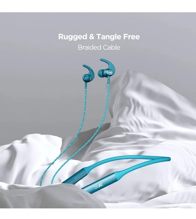 boAt Rockerz 335 Bluetooth Wireless in Ear Earphones with Qualcomm Aptx CVC, Upto 30 Hours Playback, ASAP Charge, Signature Sound, Ipx5 and Btv5.0 with Mic (Blue Ocean) - Pelorous