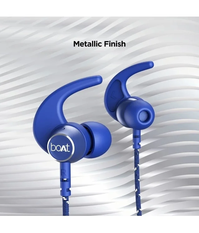 boAt Rockerz 335 Bluetooth Wireless in Ear Earphones with Qualcomm Aptx CVC, Upto 30 Hours Playback, ASAP Charge, Signature Sound, Ipx5 and Btv5.0 with Mic (Blue Ocean) - Blue