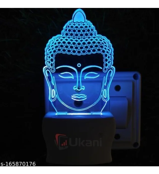 Unjiya GOD BUDDHA Acrylic 3D Optical Illusion Night Lamp, RGB 7 Colors Auto Colour