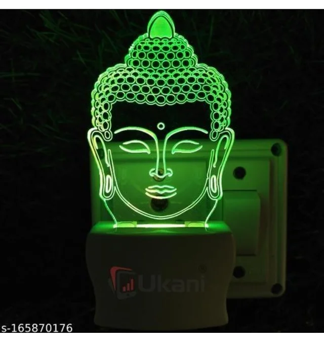 Unjiya GOD BUDDHA Acrylic 3D Optical Illusion Night Lamp, RGB 7 Colors Auto Colour