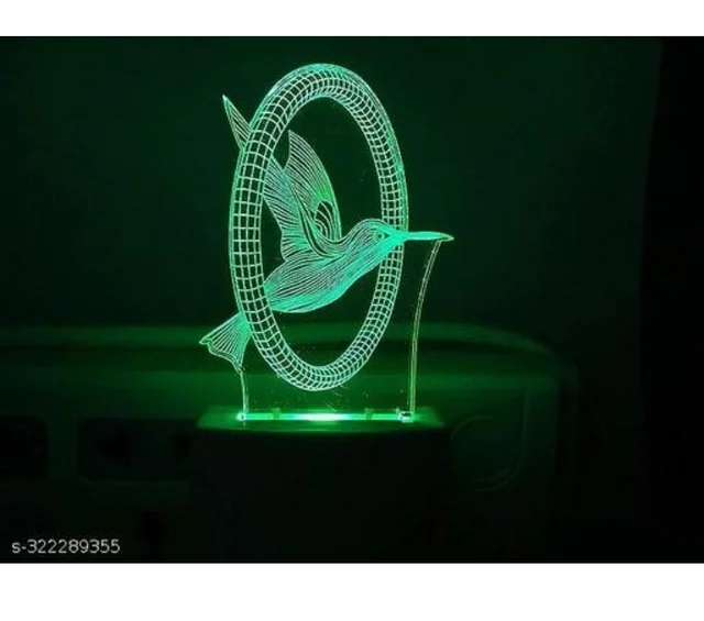 The CRAFTVERRE Flying Bird 3D Illusion Night Lamp Comes with 7 Multicolor and 3D Illusion Design Suitable for Room,Drawing Room,Lobby