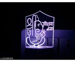 The CRAFTVERRE Shri GaneshJi Namha 3D Illusion Night Lamp Comes with 7 Multicolor and 3D Illusion Design Suitable for Room,Drawing Room,Lobby