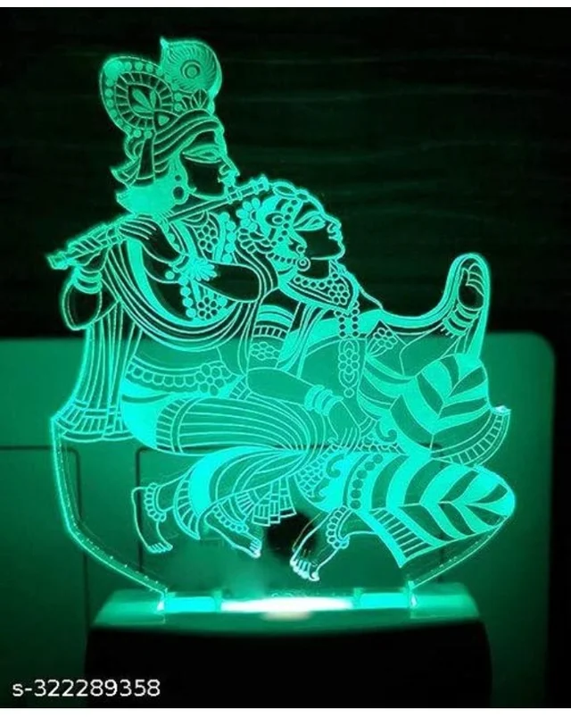 The CRAFTVERRE Radha & Krishna 3D Illusion Night Lamp Comes with 7 Multicolor and 3D Illusion Design Suitable for Room,Drawing Room,Lobby