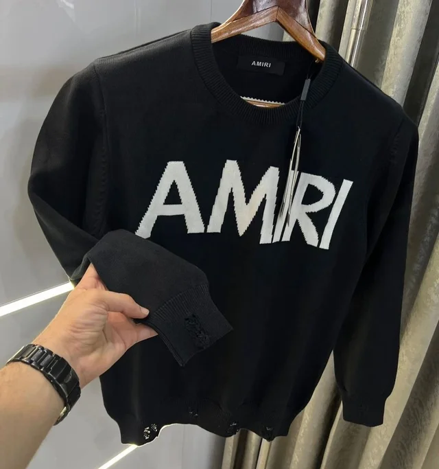 Amiri AmiRi Branded SweatShirt 280-300 GSM with Fleece - Black, XXL