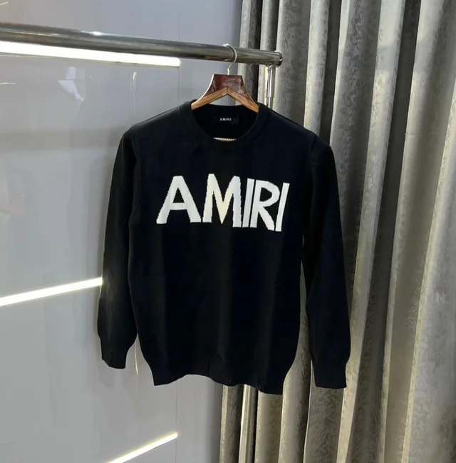 Amiri AmiRi Branded SweatShirt 280-300 GSM with Fleece - Black, 5XL