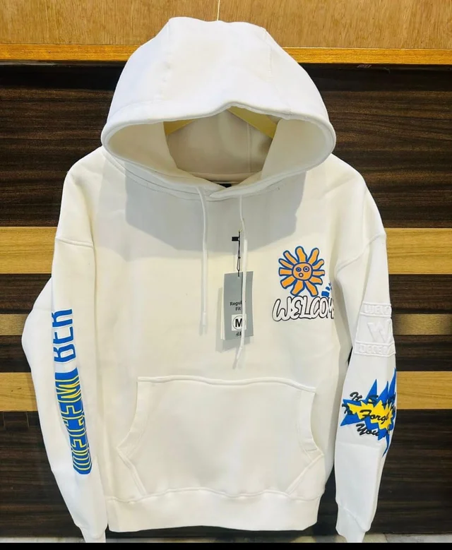 H & M H&M Branded Hoodie 280-300 GSM with Fleece - White, 4XL