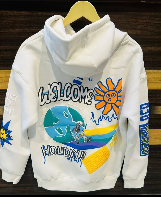 H & M H&M Branded Hoodie 280-300 GSM with Fleece - White, 4XL