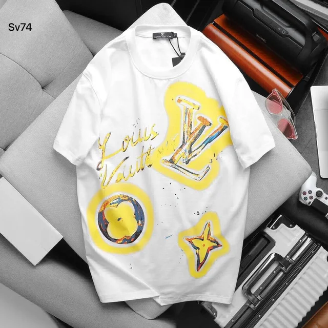 LoUis VuiTToN LoUiS VuiTToN Branded Tees 200 GSM Pure Cotton Heavy Quality - White, 4XL