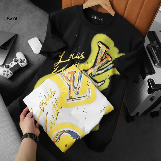 LoUis VuiTToN LoUiS VuiTToN Branded Tees 200 GSM Pure Cotton Heavy Quality - Black, 5XL