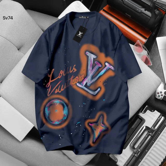 LoUis VuiTToN LoUiS VuiTToN Branded Tees 200 GSM Pure Cotton Heavy Quality - Resolution Blue, 3XL