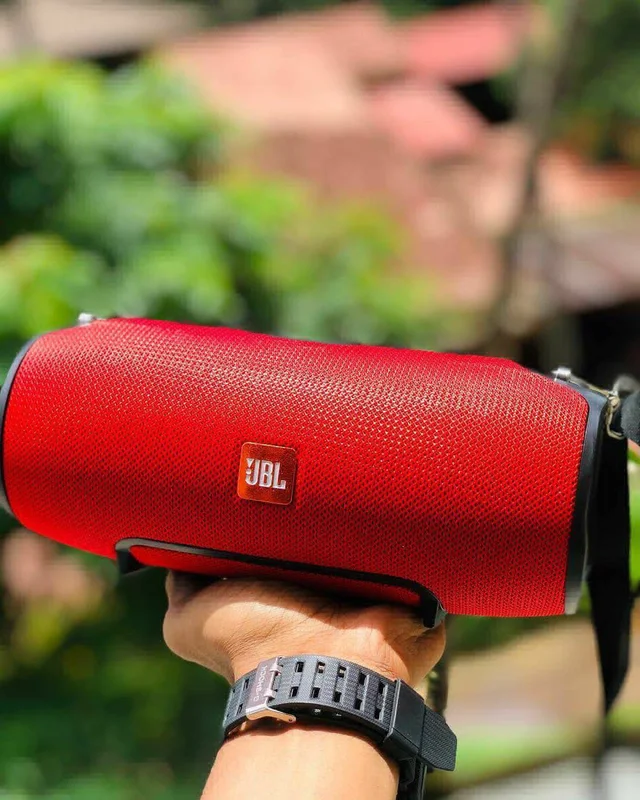 JBL Wireless Portable Bluetooth Speaker, Signature Sound with Powerful Bass Radiator, Vibrant Colors with Rugged Design - Red