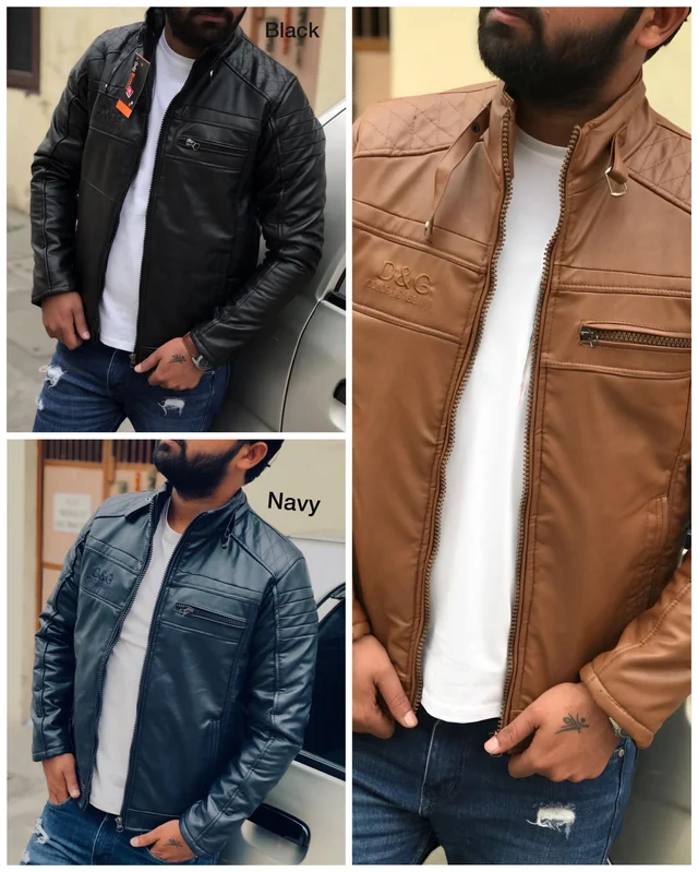 D & G Very Premium Quality D&G Leather Jacket Article - Black, M