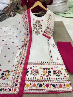 New Launching Beautiful printed Maslin kurta For Women - Hollywood Cerise, 9XL