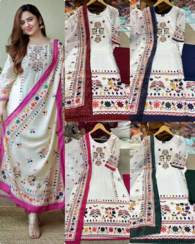 New Launching Beautiful printed Maslin kurta For Women - Hollywood Cerise, 9XL