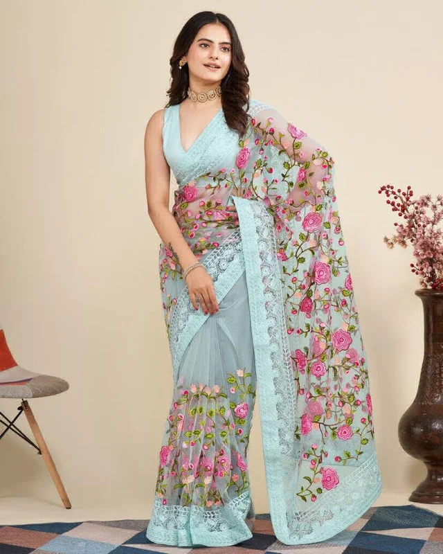 Newly Launched V Camaamika 8 Sarees - Cerulean