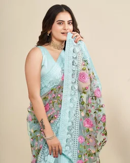 Newly Launched V Camaamika 8 Sarees - Cerulean
