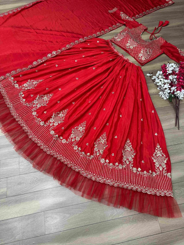 New Festival Look Lehenga Choli ❤️ - Red, XL upto 2xl margin