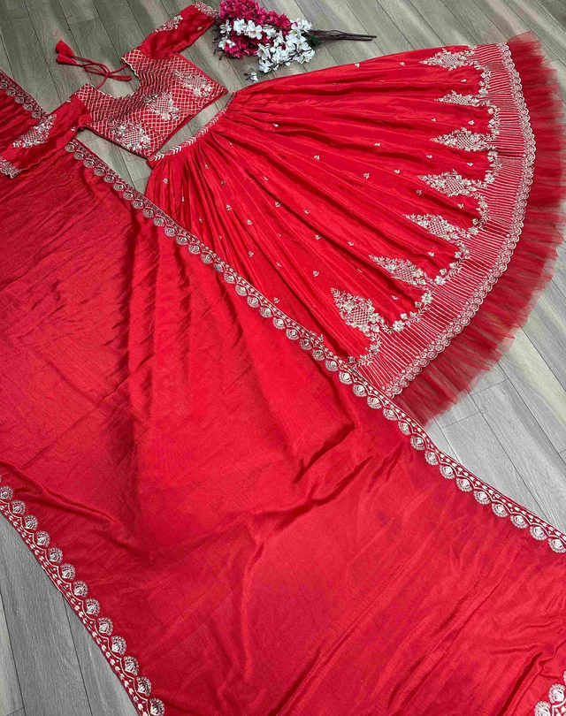New Festival Look Lehenga Choli ❤️ - Red, XL upto 2xl margin