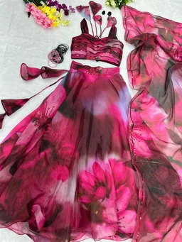 Pure Jimmy Organza Fabric Lehenga