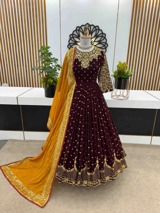 Goswami Traders Launching New Designer Party Wear Gown - Guardsman Red