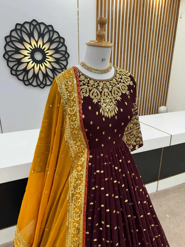 Goswami Traders Launching New Designer Party Wear Gown - Guardsman Red
