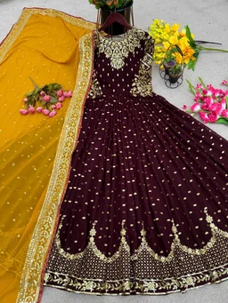 Goswami Traders Launching New Designer Party Wear Gown - Guardsman Red