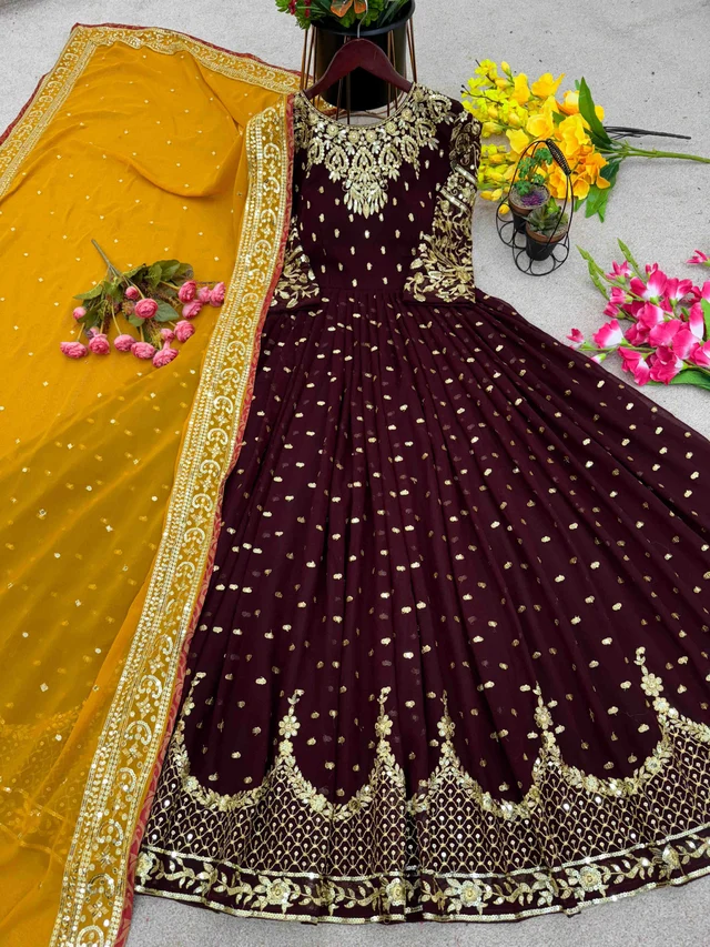 Goswami Traders Launching New Designer Party Wear Gown - Guardsman Red