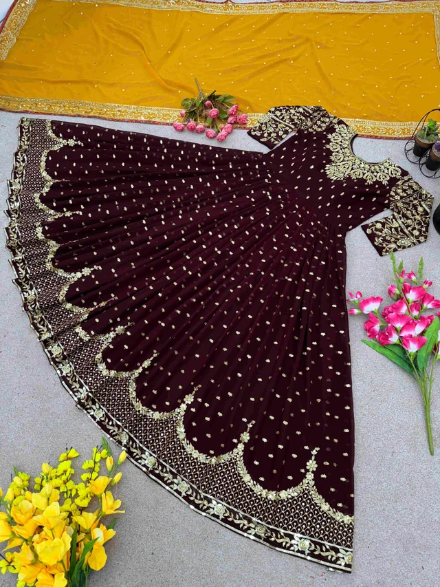 Goswami Traders Launching New Designer Party Wear Gown - Guardsman Red
