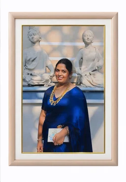 12x18 Size Customised Photo Frame | Premium Black Frame | Personalized Couple Portrait | Wall & Table Display