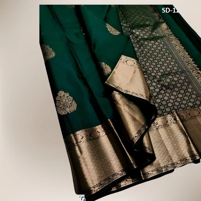 upstyle Soft Lichi Silk Saree kanjivaram Banarasi Silk Saree With Blouse