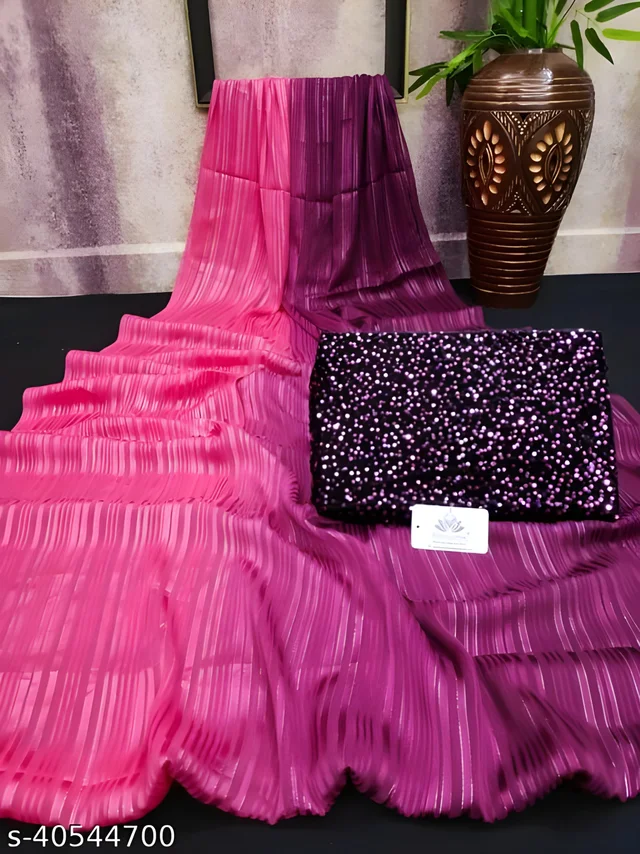 Upstyle Best Abhisarika Voguish Sarees - Hot Pink