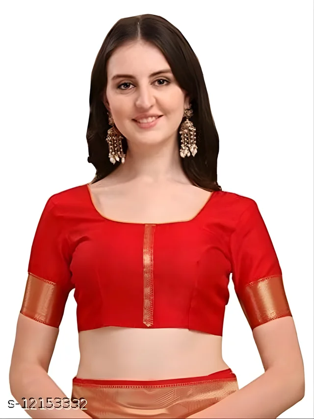Banarasi Silk Jacquard Saree With Blouse Saree Fabric: Banarasi Silk - Free size, Red Orange
