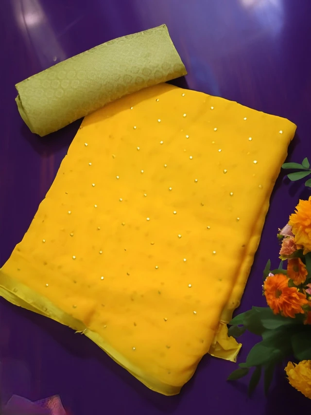 Upstyle Beautiful Designer Chiffon Sarees - Free Size
