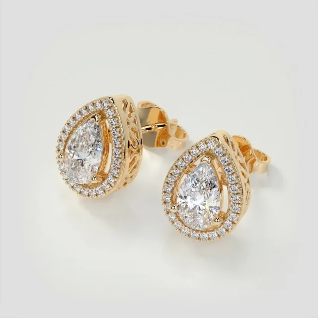 18KT HALLMARK GOLD EARRINGS - 18KT, 2 grams