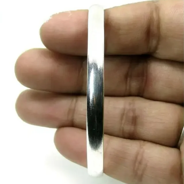 Bharat Jewellers Powai 92.5% Pure Sterling Silver Plain Kada - 20 gm