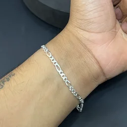 Bharat Jewellers 92.5% Hallmark Sterling Silver Mens Bracelets Tendulkar Style - 22 grams