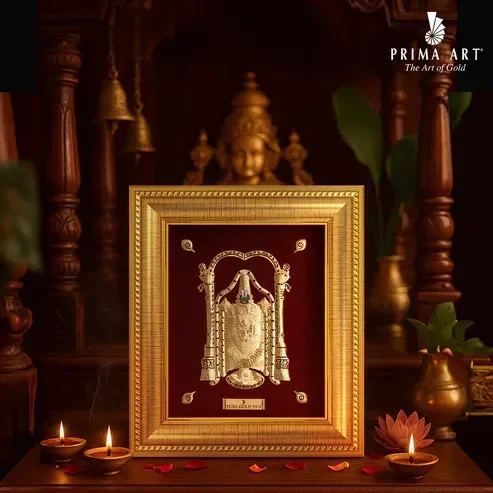 24k Gold Balaji Frame Decorative Art A7 - LORD BALAJI FRAMES